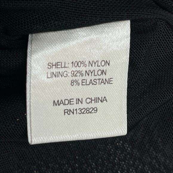 Lovers + Friends Riya Top size M Black Gold Glitter Sheer Mesh Cropped - Picture 9 of 10